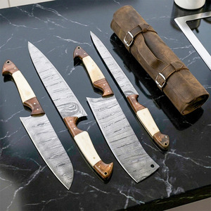 High Quality 5-Piece Ambidextrous 67-Layer Damascus Steel Kitchen <b>Knife</b> <b>Set</b> with Wooden Handles for Professional Chefs-Luxury - Product Image 3