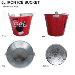 Offre Spéciale fête bière boisson bacs à glace Profession 5L galvanisé métal <span class=keywords><strong>vin</strong></span> seau à glace - Product Image 2