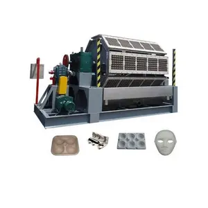 Afval Papier Oude Kartonnen Doos Recycling 8 Zijden Automatische Wegwerp Ei Lade Maken Papier Pulp Molding Machine Met Metalen Droger