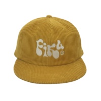 Aangepaste Ongestructureerde 5-Panel Snapback Hoed Corduroy Stof Kleine Gebogen Rand Papa Hoed Custom Borduurlogo Optie Voor Het Bedrijfsleven