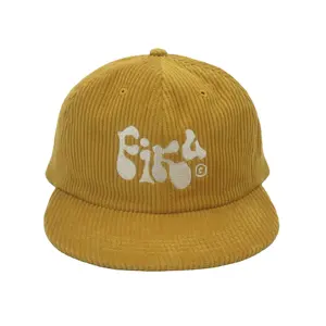 قبعة ذات مظهر غير منظم ومخصص مصنوعة من خامة الكوردوري قبعة منحنية قليلاً قبعة تضيف شعارك المطرز عليها بنفسك
