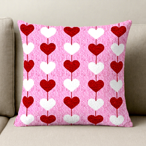 Handmade Seed Beads Embroidered Cushion Cover Valentine Heart Design Luxury Beaded Decorative Pillow Cover for <b>Sofa</b> Decor - Product Image 1