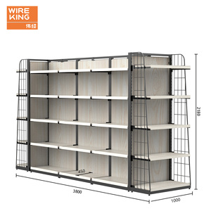 Kệ siêu thị với cấu trúc sắt và gỗ Gondola kệ trưng bày Kệ siêu thị cho đồ ăn nhẹ đồ uống - Product Image 2