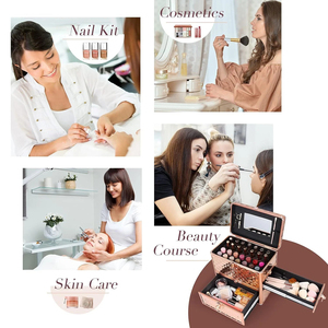 Organisateur de maquillage professionnel avec tiroirs verrouillables Boîtier de train en aluminium de grande capacité pour vernis à ongles et <span class=keywords><strong>kit</strong></span> de manucure - Product Image 6
