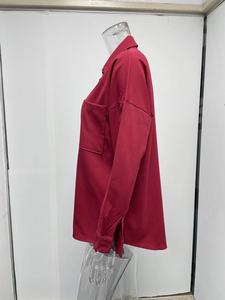 Nouveau cardigan polo printemps/été à boutonnage simple, chemise décontractée à manches longues et épaules tombantes - Product Image 4