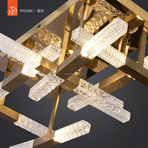 Modern <b>crystal</b> lamps luxury <b>chandelier</b> Lead <b>Crystal</b> Glass geometric ceiling lamp - Product Image 2