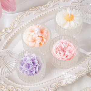 Décoration d'intérieur, parfum, cadeau pour la Saint-Valentin, <span class=keywords><strong>bougie</strong></span> parfumée à la cire de soja en forme de rose avec gobelet pour les mariages et les fêtes - Product Image 3