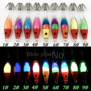 Appât de pêche lumineux <span class=keywords><strong>Beya</strong></span> Blowing Barrel No.1, crochet pour calmar, petit tube, plastique fluorescent, crochet pour crevettes, pêche explosive, 5 cm - Product Image 2