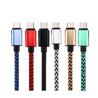 Cable Micro USB 2.0 de Alta Calidad, Carga Rápida 3A para Android e iOS, Uso con Auriculares, 1m 2m 3m, Rojo, Metal, Trenzado de Nailon