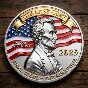 Pièce commémorative du dernier cent de dollars américain Lincoln, pièce de monnaie historique, pièce de monnaie de défi historique, cadeaux souvenirs historiques pour collectionneurs - Product Image 2