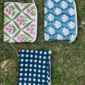 Bolsa de Cosméticos Acolchada Hecha a Mano, Bolsa de Maquillaje de Algodón, Organizador de Viaje con Cierre para Mujer, Producto Hecho a Mano al por Mayor - Product Image 6