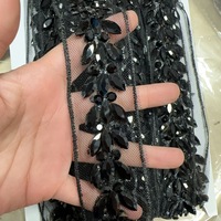 Accessoires décoratifs faits main en dentelle de verre et strass, à coudre, pour col de robe, patte de boutonnage, chaussures et sacs