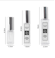 Flacon vide carré en verre fin de 5ml, 10ml, 15ml, 20ml, 30ml avec étiquette personnalisée, petit format rechargeable à col vissé, pour échantillon de parfum ou huile, avec vaporisateur.