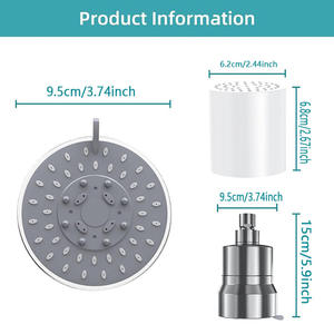 Yenvqee 3 Modes 20 étapes haute pression enlever le pommeau de douche au chlore avec cartouche à l'intérieur de l'eau de douche filtre à charbon actif - Product Image 5
