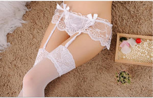 Lingerie Sexy Pyjamas Anti - Take Off Jarretière <span class=keywords><strong>Bas</strong></span> Arc Dentelle Soie Noir Tentation <span class=keywords><strong>Grande</strong></span> <span class=keywords><strong>Taille</strong></span> Sous-Vêtements Chauds Femmes Nylon - Product Image 2