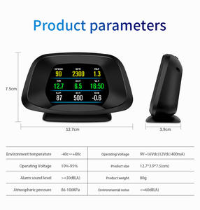 WiiYii P19 OBD + GPS çift sistemleri ölçer metre dijital ekran OBD2 HUD ölçer kilometre su ve yağ sıcaklığı RPM Head up Display - Product Image 6