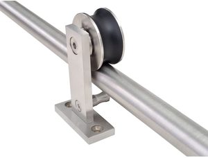 Système de quincaillerie pour porte coulissante de grange en <span class=keywords><strong>acier</strong></span> inoxydable 304 de 6,6 pieds avec décoration de style rustique et design farmhouse - Product Image 4