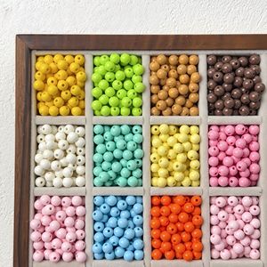 Multicoloured 4/6/8mm Acrylic Colorful Hole <strong>Beads</strong> Round <strong>Beads</strong> <strong>Plastic</strong> Loose Bracelet Accessories - Product Image 4