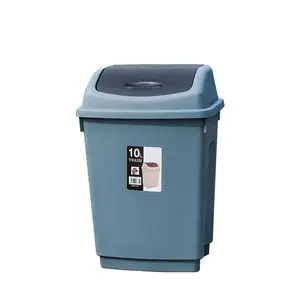 Hot Selling 10L Outdoor Home-Use Plastic Waste Bin Swing Cover Storage Bin Flip Cover Garbage Can