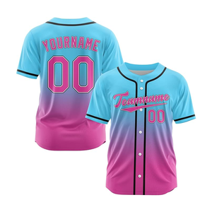 Jersey Baseball warna gradien kustom tebal penuh sublimasi cetak nomor nama dan Logo dipersonalisasi kaus Softball - Product Image 3