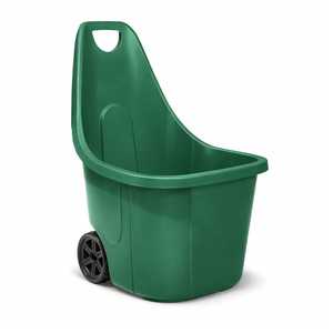 Chariot de jardin vert 60L avec poignée et 2 roues pour usage extérieur - Product Image 1