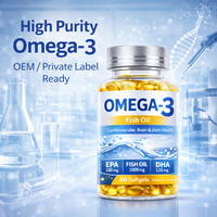Cápsulas de Aceite de Pescado Omega-3 Premium, Apoyo para Corazón, Cerebro y Articulaciones, Suministro a Granel de Fábrica con Certificación GMP