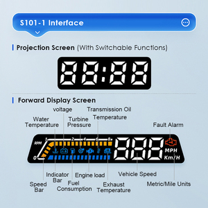 Vjoycar bán buôn xe Tự động đo Meter phổ OBD2 rpm nhiệt độ nước kỹ thuật số LCD xe HUD đo hiển thị - Product Image 4
