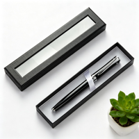 Boîte à stylos avec insert en ruban à prix compétitif, boîte en papier supérieure et inférieure pour écrire, cadeau, plusieurs couleurs disponibles