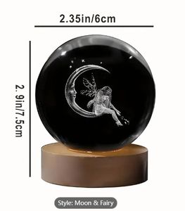60mm fata sulla luna sfera di cristallo compleanno di san valentino luci regalo di natale multicolore palla luce notturna - Product Image 2