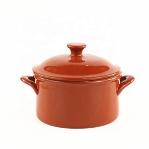 Wholesale Ceramic Terracotta Stoneware <strong>Clay</strong> <strong>Cooking</strong> <strong>Pot</strong> with Handle and Lid - Product Image 1