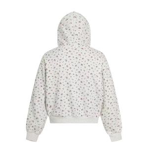 Felpa con Cappuccio Impermeabile con Zip e Stampa Floreale 100% Cotone per Uomo e Donna Vestibilità Ampia Invernale per Figure Piccole - Product Image 3
