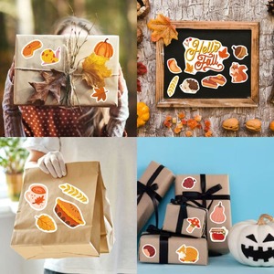 16Pcs Thanksgiving Autumn Maple Leaf Stickers Waterproof Handbag <b>Decals</b> for Party Classroom Home DIY Decoration - Product Image 5