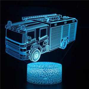 Vendite calde Creative 3D luce notturna treno, motore antincendio e Bus serie illusione lampada da tavolo in acrilico per la decorazione della camera da letto - Product Image 1