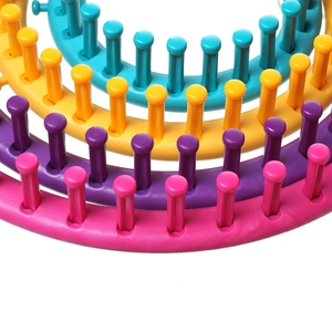 Kit de tricot manuel DIY : Machine à tricoter, accessoires de couture, métier à tisser, kit de broderie, tricot circulaire portable en <span class=keywords><strong>plastique</strong></span> pour écharpes faites à la main - Product Image 3