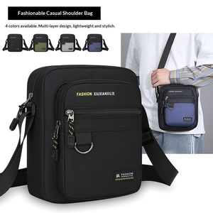 Bolso Bandolera Cruzado Cuadrado Informal con Cierre de Cremallera Ligero para Hombre, con Diseño de Letras y Anillo de Hierro - Product Image 2