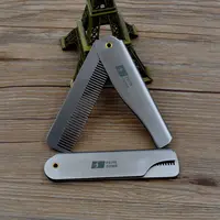 Comb Folding Wholesale Handle Men's Pocket Comb Stainless Steel Pocket Small Comb Flick Folding Hair Comb For Beard Finishing