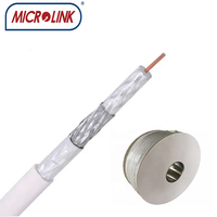 Microlink RG6 Tri-Shield Cable Coaxial 75 Ohm para CCTV/CCAV/Antena/TV satelital/Chaqueta de PVC/PE certificada CE