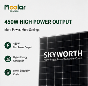 แผงโซลาร์เซลล์ Skyworth 450W สีดำทั้งหมด กระจกสองด้าน TOPCon พร้อมส่งจากเยอรมนี - Product Image 3