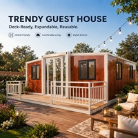 Maison pliante moderne de 20 pieds et 40 pieds de qualité supérieure, préfabriquée à double aile, extensible, en conteneur, avec structure en acier