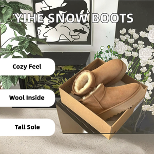 <span class=keywords><strong>Bottes</strong></span> de neige miniatures pour femmes, en laine, avec semelle épaisse en EVA, confortables et à cheville surélevée, <span class=keywords><strong>bottes</strong></span> de neige chaudes UGSS - Product Image 2