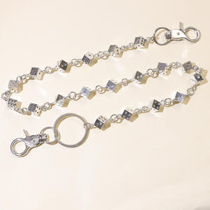 Punk Style Metal <b>Dice</b> Waist Chain Zinc Alloy Geometric Hollow Design Casual Fashion Body Chain For <b>Men</b> And Women - Product Image 4