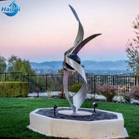 Sculpture moderne en acier inoxydable, sculpture globe terrestre en acier inoxydable, sculpture cercle de jardin en acier inoxydable