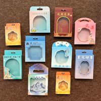 Carte postale boîte-cadeau commémorative Transparent réfrigérateur autocollant suspendu emballage papier Pvc boîte d'emballage en plastique
