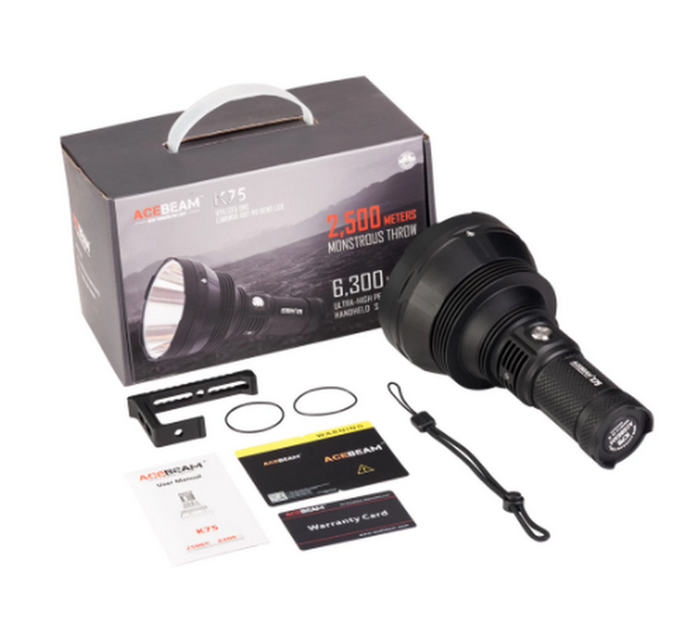 ACE 6800 LM K75 SBT-90 GEN2 LED Super Throw Handheld Search Flashlight, 2500 Meters 6300 Lumens 1562500CD 7modes