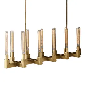 Brass Chandelier Luxury LED Pendent Lights High-end Hotel Villa Restaurant Decorative Lighting For Dining Table Island