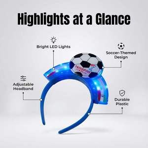 Fasce per Capelli con Bandiera Nazionale <span class=keywords><strong>LED</strong></span> Personalizzate all'Ingrosso per il Festival di Calcio 2026, Accessori per Tifosi - Product Image 1