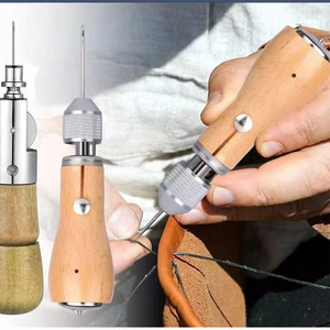 Máquina de coser a mano de cuero, máquina de coser a mano DIY, herramienta de costura para tallado de cuero, hilo de cera de cuero, aguja de cono de lona - Product Image 6