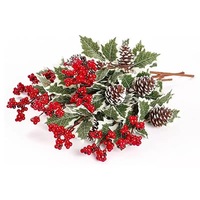 Baies et pommes de pin artificielles réalistes en mousse PE, fleurs décoratives, couronnes et plantes pour décorations de Noël et de remise de diplômes
