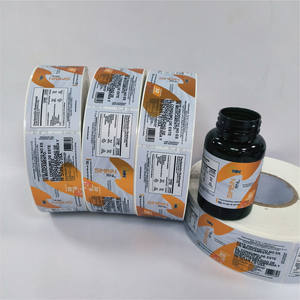 Autocollants adhésifs de bouteille pour complément <span class=keywords><strong>alimentaire</strong></span> sain <span class=keywords><strong>chrome</strong></span> brillant argent étanche rouleau emballage étiquettes étiquette de médecine personnalisée - Product Image 1