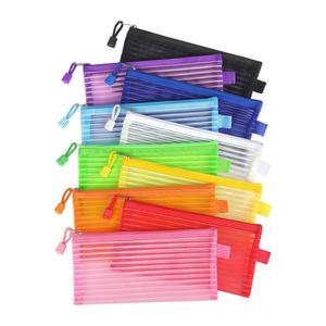Bolsa de Almacenamiento de Viaje de Nailon, Bolsa de Malla Colorida con Cierre, Carpeta de Archivos de Plástico Portátil y Ligera, Organizador Esencial de Viaje - Product Image 1